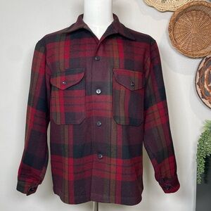 Vintage 80s Pendleton Plaid Wool Mackinaw Hunting Cruiser Jacket Coat  Medium